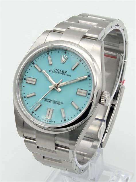 teal dial rolex|Rolex oyster perpetual blue dial.